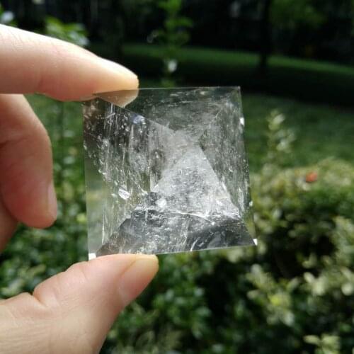Natural Crystal Quartz Pyramid, Reiki Healing Clear Quartz Pyramid, Chakra Present