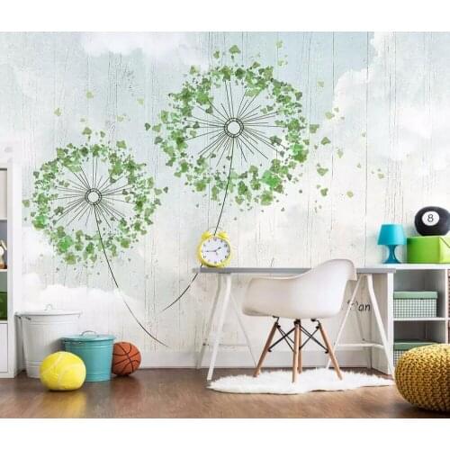 Newest 8d Countryside fresh Wall paper Mural 3D Colorful Dandelion Wallpaper sticker paper For Living room Wall Murals Decor