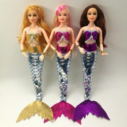New Mermaid Dolls with Accessories Standing bracket Fashion Toys Doll Princess Dolls Joint Body Christmas Gift for Girl diy doll