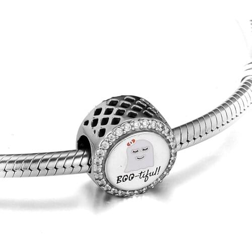 Fits for Pandora Charms Bracelets Bootiful Beads with Clear CZ 100% 925 Sterling Silver Jewelry Free Shipping