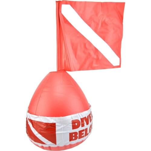 PVC Diver Below Inflatable Signal Floater with Dive Flag Outdoor Diving Red Color Scuba Dive Buoy Surface Marker