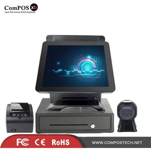 Whole set Cheap pos all in one system retail pos terminal with printer 2D scanner