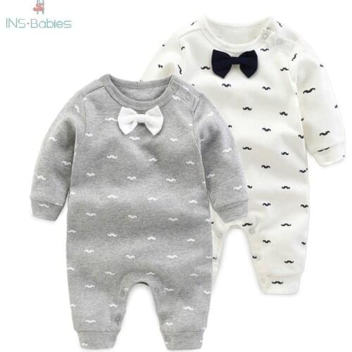 Spring baby girl clothes Cotton Long Sleeve baby girl romper cartoon newborn romper 0-18m Gentleman Baby Jumpsuit Infantil 2020