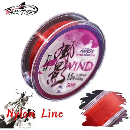 WALK FISH Nylon Wire 50m Japan Spoted Fishing Line Under Water Invisible Fishing Line Super Strong Monofilament Nylon Fish Line