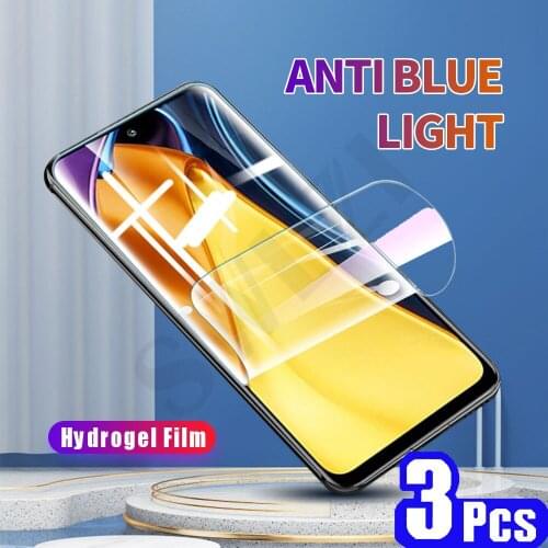 3/5Pcs soft full cover screen protector for Xiaomi POCO F3 GT C3 X2 X3 M2 M3 F2 pro hydrogel film Xiaomi pocophone F1 Not Glass