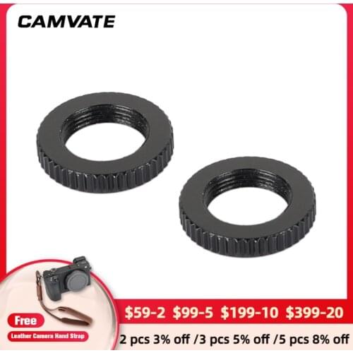 CAMVATE 2Pieces Aluminum Double Lock Nuts With Standard 5/8"-27 Thread For 5/8" Cold /Hot Shoe Adapter Screw Microphone Mounting