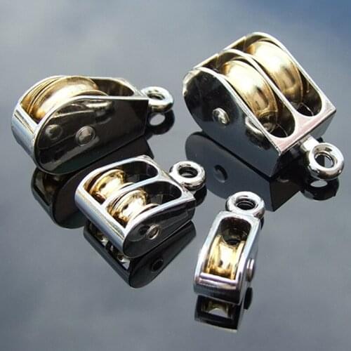 36/52/75mm Metal Sheave Zinc Alloy Fixed Pulley Crown Block And Tackle Lifting Wheel Mini Single/Double Pulley For DIY