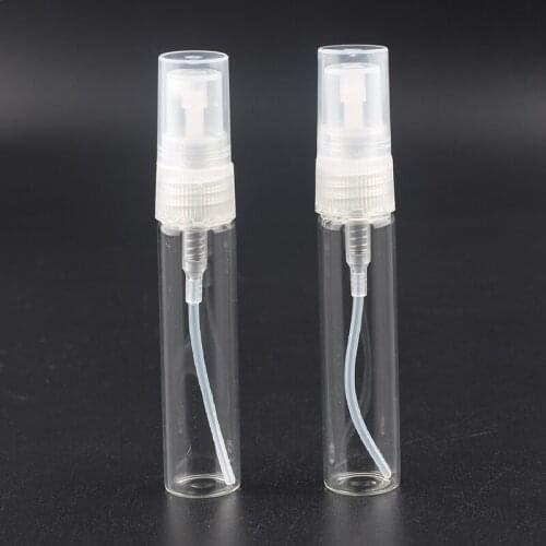 5pcs / lot 5ml Transparent Portable Spray Bottle Perfume Glass Bottle Vial inflatable Perfume Sprayer Travel Portable