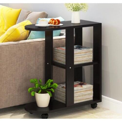 60x30x66CM Bedside Table Modern Sofa Side Table Living Room Storage Cabinet With Wheels