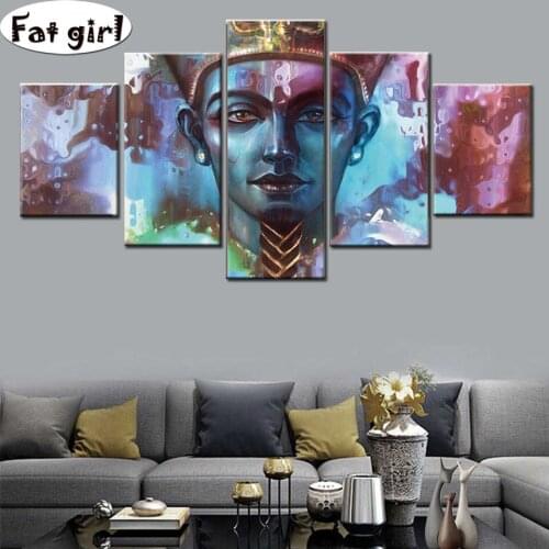 DIY Diamond Painting Cross Stitch Ancient Egyptian Pharaoh 5D Square round Pictures portrait Embroidery Mosaic Crafts Handmade
