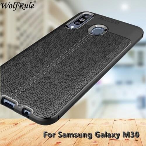 For Case Samsung Galaxy M30 Case Fashion Lichee Style Silicone Rugged Cover For Samsung Galaxy M30 Phone Case For Samsung M30