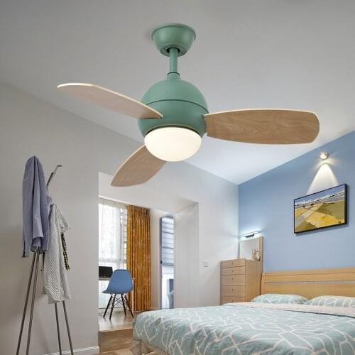European Simple LED Ceiling Fan Lamp Silent Remote Control Light Living Dining Bedroom Home Decor Children Room lighting