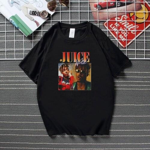 New Summer Streetwear Camisetas Juice Wrld T-shirt Hip Hop Rap Funny Vintage T shirt for man Top Quality Cotton Tshirt Men