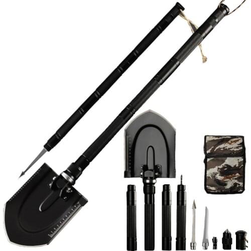 Vehicle Engineer Shovel Multifunctional Outdoor Adventure Field Survival Nuggets Tool Car Self-defense Equipment with a Free Bag