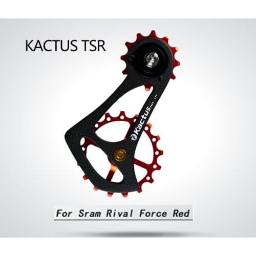KACTUS 17TSR Road Bike Derailleur For Sram Rival Force Red Oversized Carbon Support Plate Ceramic Bearing Steel Bearing