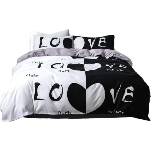 ROMANZO Housse de couette letter duvet cover bedding set 3 pieces/set of home textile feather bedding set