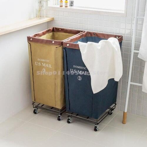 Industrial Style Dirty Clothes Hamper Clothes Storage Removable Bedroom Extra Large Dirty Clothes Basket Retro Storage Basket