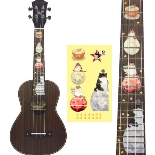 Cute Cartoon Inlay Decals Fretboard Decoration Sticker for Ukulele Accessories DIY for 23 Inchs Ukelele Stickers