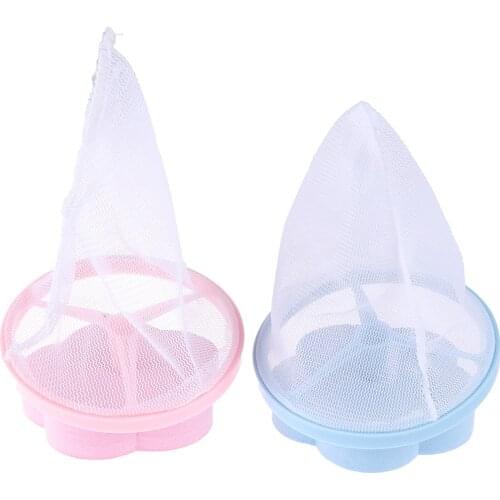 Reusable Washing Machine Lint Fleece Trap Filter Mesh Bag Flower-shaped Laundry Cleaning Tool Sundries Hair Trap Mesh Bag