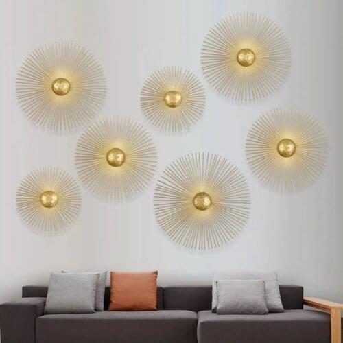 Foyer Led Wall Lamps Art Design New Unique Circular Metal Retro Home Deco Light Fixtures Dining Room Bedside Wall Lights Sconce