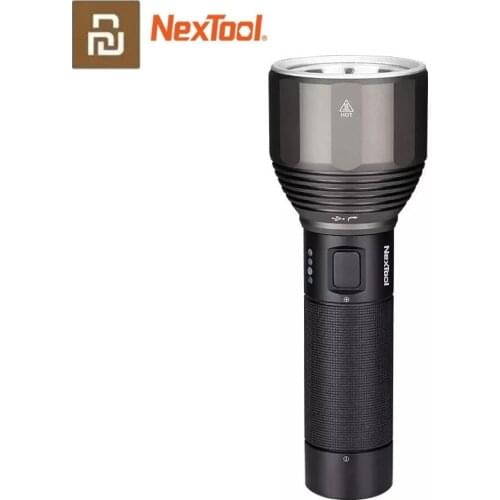 NexTool Rechargeable Flashlight 2000lm 380m 5 Modes IPX7 Waterproof LED light Type-C Seaching Torch for Camping