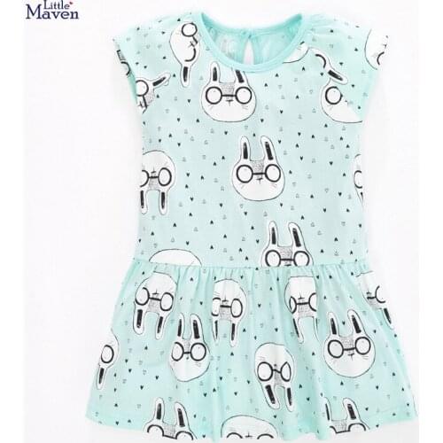 Frocks for Girls 2021 Summer Baby Girl Bunny Print Vestiods Children Clothes Toddler Dot Cotton Dresses for Kids 2-7 Years QW113