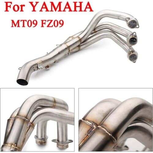 Motorcycle Stainless Steel Full Set Link Middle Pipe Exhaust Pipe Silp on for Yamaha FZ09 MT09 race Until 2019