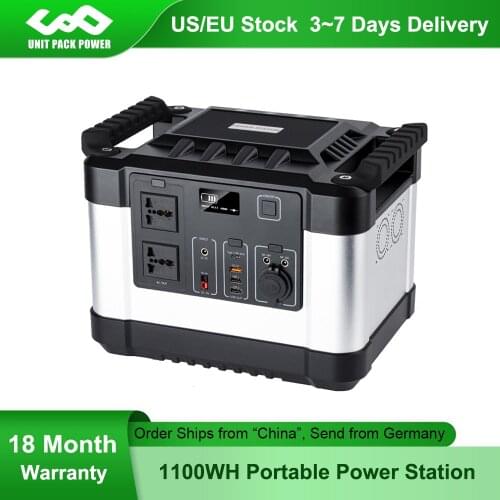 UPP 1000W 300Ah Portable Power Station 1100Wh Lithium Emergency Battery Backup Power Supply AC/DC/USB/Type-C Multiple Output