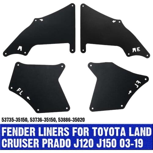 Production of 4 front and rear fenders splash fenders for the Land Cruiser Prado 2003-09