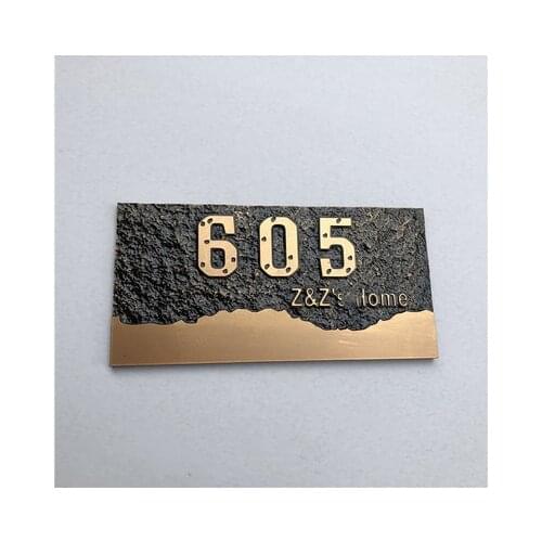 20 * 10cm size luxury retro design numbers and personalized letter home Hotel door dishes