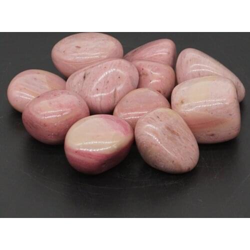 Pink Rhodonite Tumbled Stone Polished Natural Crystal Supplies For Wicca Reiki Crystal Healing