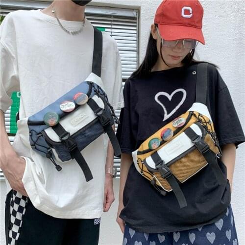 Mesh Waist Bag For Mens And Womens Nylon Big Fanny Pack Streetwear Chest Bags Banana Waist Packs Outdoor Function Crossbody Bag