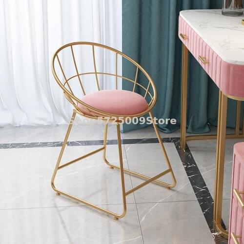 Bedroom dressing table stool makeup stool net red ins chair girls dressing chair simple modern light luxury fairy stool