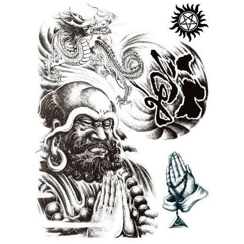 Wholesale New Fake Transfer Large Arm Tattoo Waterproof Removable Temporary tattoo PC 32*24cm Body Tattoo Mens tatuajes 200pcs