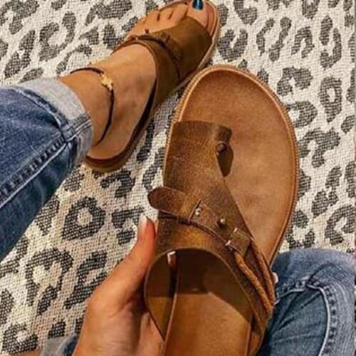 Womens Orthotics Sandals Correction PVC Fabric Open Toe Slippers Flat Heel Flip Flops Summer Casual Beach ASD88