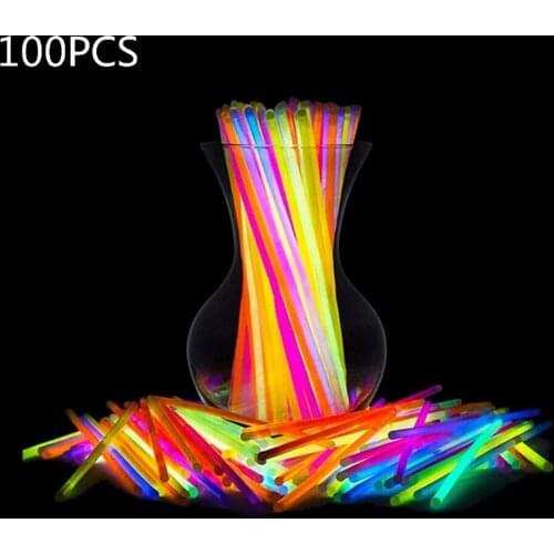 100 disposable glow sticks Glows in the dark Fluorescent light bracelets concert colorful glow sticks DIY Luminous kid Cool toys