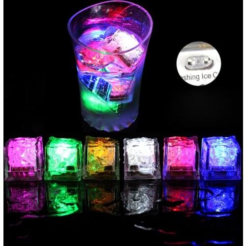 12PCS/Lot DIY LED Ice Cubes Glowing Ball Flash Wedding Festival Christmas Bar Wine Decor Induction Luminous Decoration Supplies