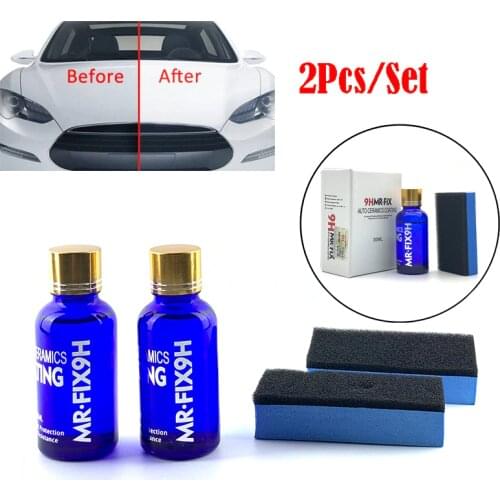 2Pcs/Box 9H Car Oxidation Ceramic Coat Super Hydrophobic Auto Liquid Glass Coating Set Polysiloxane Nano materials Care Polish