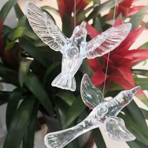 20pcs a lot Wedding Hummingbird Transparent Acrylic Wedding Hotel Pendant Ceiling Charm Crystal Pendant Bird Decoration