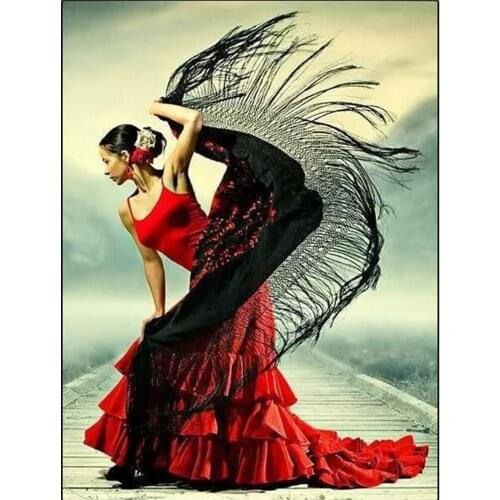 5d Diamond Painting Portrait Red Dress Dancer Full Set Round Square Stones Diamond Embroidery Diamond Mosaic Home Decor