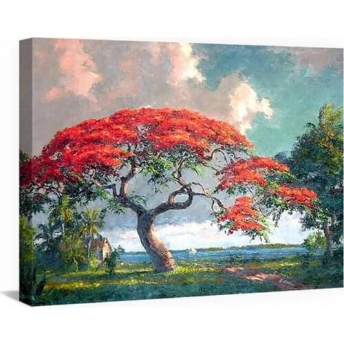 5d Diy Diamond Painting red tree Picture Of Rhinestones Mosaic landscape Handicraft Home Decoration diamond embroideryZP-3389