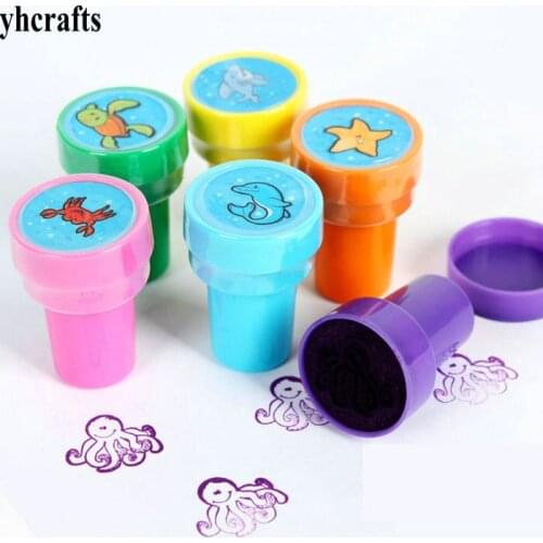 6PCS/LOT.ocean animals stamp fish sea stamper Kids art toys Novelty Promotion Fantastic toy Birthday gifts Kindergarten presents