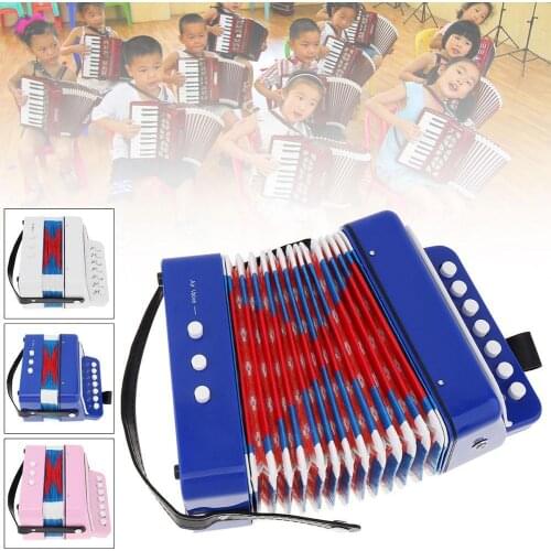 7 Keys 3 Buttons Mini Accordion Children Educational Toy Musical Instrument for Children Kids Gift