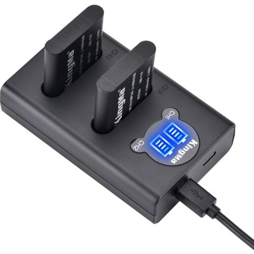 KingMa LI-90B Li-92B Battery (2pack ) and LCD USB Dual Charger For Olympus TG-6 TG-5 TG-4 TG-3 For Ricoh DB-110 GR3 GRIII