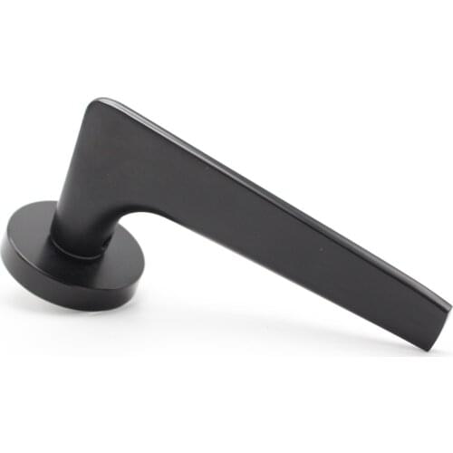 Bedroom Mute Split Magnetic Door Lock European style zinc alloy black internal door handle