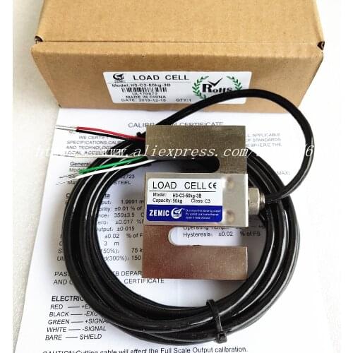 H3-C3-500KG-3B ZEMIC Weighing Sensor s-Type Tension Sensor Load Cells 50KG 100KG 200KG 500KG