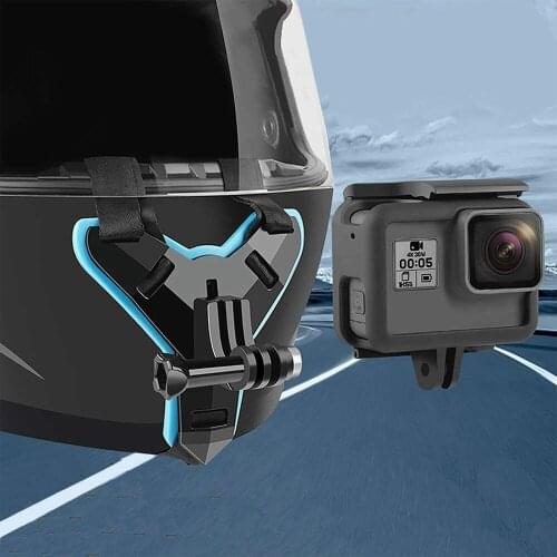 Motorcycle Helmet Dashcam Holder Universal Chin Recorder Stand For GoPro Hero 8 7 5 Xiaomi Sport Camera Full Face Holder Bracket