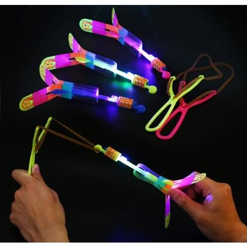 Baby Toy Y-shape Random Color Straight Light Arrow Flying Toy LED Lighting Flash Toys Party Fun Gift Catapult