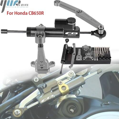 For Honda CB650R CB 650R CB 650R 2018-2021 CNC Aluminum Adjustable Motorcycles Steering Stabilize Damper Bracket Mount Kit 2020
