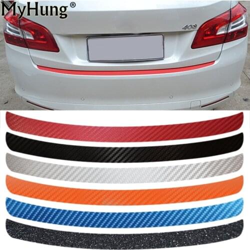 For Peugeot 408 2014 To 2016 Trunk Boot Protecting Bumper Plate Molding Lid Outside Carbon Fiber Car Stickers Car Styling
